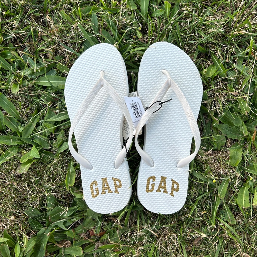 Gap White Flip Flops